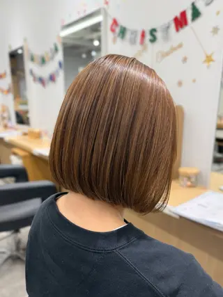 ミディアム カラー 巻ける髪質改善🫧ハ イライト/永田汰伊智のヘアスタイル