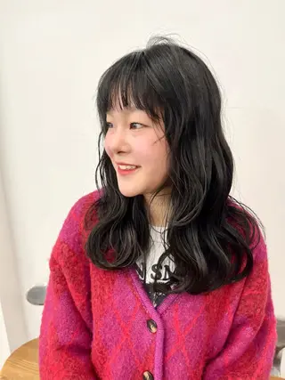 セミロング カラー ヘアアレンジ HIROKO / 透明感暖色カラー🎀のヘアスタイル