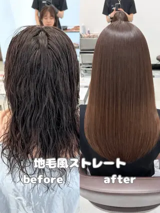 ロング 新井優馬｜縮毛矯正/ 地毛風ストレートのヘアスタイル