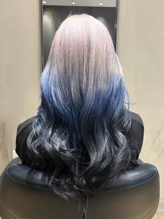 ロング カラー みわ/博多 ブリーチ/メンズヘアのヘアスタイル