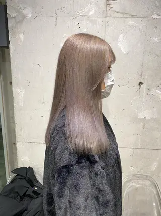 セミロング カラー エフェクトブリーチ 🌟前澤啓太朗のヘアスタイル
