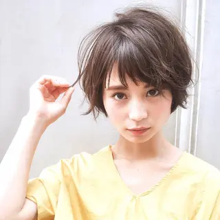 ショート カラー パーマ 中原 梨沙のヘアスタイル