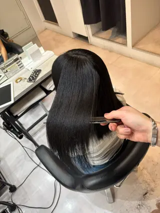 セミロング カラー 🩵レイヤー✖︎ 髪質改善🩵リョウヤのヘアスタイル
