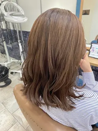 ミディアム カラー ヘアアレンジ 🍒透明感カラー/ 艶カラー/さくら🍒のヘアスタイル