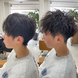 パーマ メンズ 林 唯翔のヘアスタイル