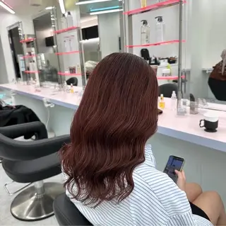 ミディアム カラー みう/仙台/暖色/ 艶髪/顔周りカット/のヘアスタイル