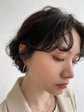 ショート パーマ 原宿美容室Cura所属・パーマ美容師🌈中村 絢美のヘアスタイル