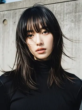 セミロング ウルフカット 811 大阪梅田 ウルフのヘアスタイル