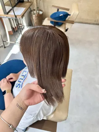 ミディアム カラー ブリーチなしwカラー /艶カラー/oukaのヘアスタイル