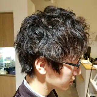 ショート パーマ メンズ 田中 光のヘアスタイル