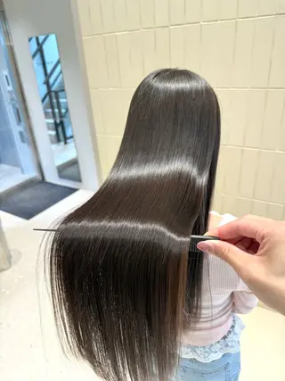 ロング パーマ ヘアアレンジ 縮毛矯正/髪質改善/ ブリーチ毛/木元渓太のヘアスタイル