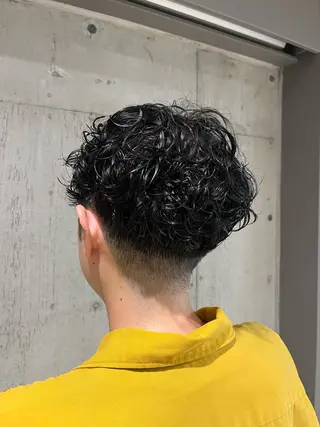 ショート パーマ メンズ ボブ×艶カラー 特化・リクト💥のヘアスタイル