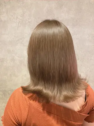 ミディアム カラー スキバサミを使わない カット🌼唯🌼のヘアスタイル