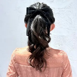 ロング ヘアアレンジ 縮毛矯正/Wカラー /アレンジ🌙あまにのヘアスタイル