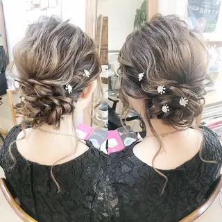 セミロング ヘアアレンジ 早朝✨ヘアセット 着付け/清水玲歌のヘアスタイル