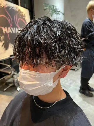 ショート パーマ メンズ 波巻きスパイラルパー マ/シャドウパーマ駿のヘアスタイル