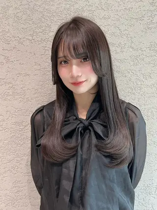 ロング カラー 興津/韓国レイヤー ダブルカラー美髪縮毛のヘアスタイル