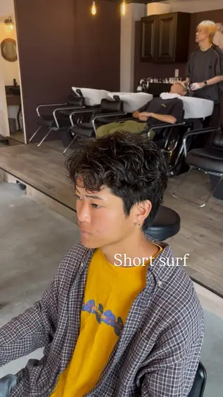 ショート パーマ メンズ 海外風メンズ🇺🇸 💈N.Yuto💈のヘアスタイル
