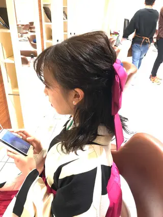 ミディアム ヘアアレンジ テラモト カズヨシのヘアスタイル