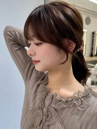 ロング カラー 韓国レイヤー/ 顔まわり/西野和裕のヘアスタイル