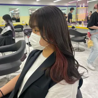 セミロング カラー ヘアアレンジ mai🍑暖色カラー /レイヤー💖のヘアスタイル