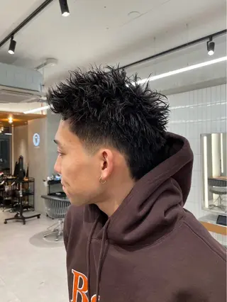 パーマ メンズ 豊崎 佑輔のヘアスタイル