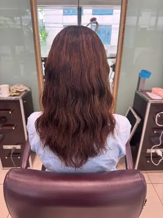 セミロング 大人可愛い♡コテ巻き パーマ🌼杉田 萌恵のヘアスタイル