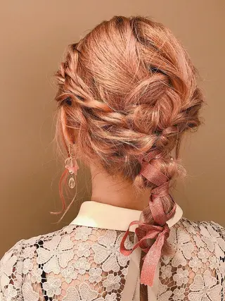 ミディアム カラー ヘアアレンジ cherir髪質改善 パーソナルカラー診断のヘアスタイル