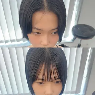 ミディアム カラー パーマ ヘアアレンジ メンズ キッズ ネイル マツエク・マツパ アイブロウ レイヤーカット／顔周 りカット/縮毛矯正のヘアスタイル