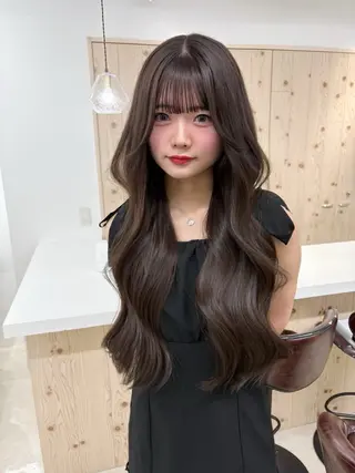 ミディアム カラー 新宿/韓国ヘア/ 髪質改善ストレートのヘアスタイル