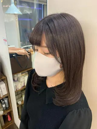 セミロング デジタルパーマ🫧 韓国風ヘア🫧サクラのヘアスタイル