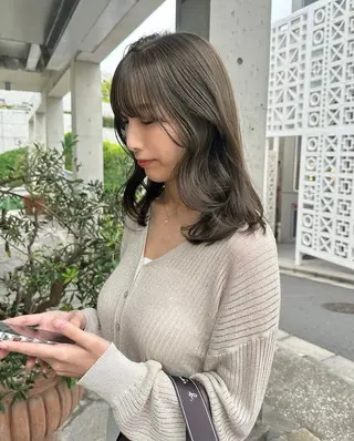 ミディアム 🎀韓国/艶髪/暗髪 🎀CITY🫧立川のヘアスタイル