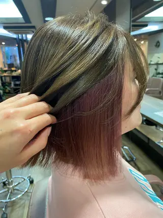 ミディアム カラー pep natsumiのヘアスタイル