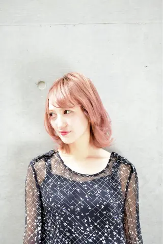 ミディアム カラー 前髪/ハイライト得意 安西駿一　【銀座】のヘアスタイル