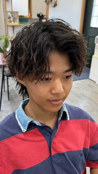 パーマ メンズ ＆tigre 佐藤秀太のヘアスタイル