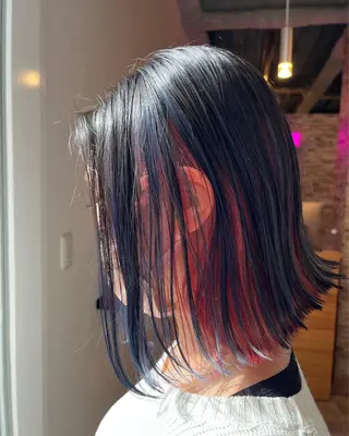 ミディアム カラー ヘアカラー&縮毛矯正 STAR☆RIVERのヘアスタイル