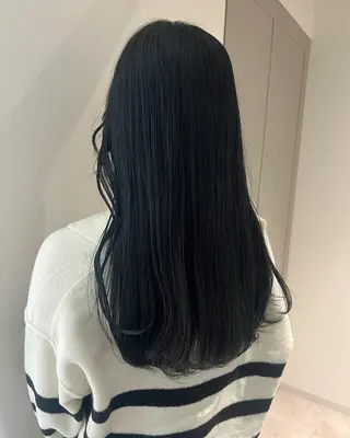 ロング カラー 暗髪カラー🫐パーマ おくだりんかのヘアスタイル