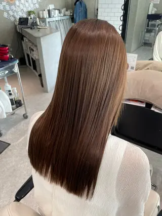 セミロング 岡山駅/髪質改善 透明感カラー🐼のヘアスタイル
