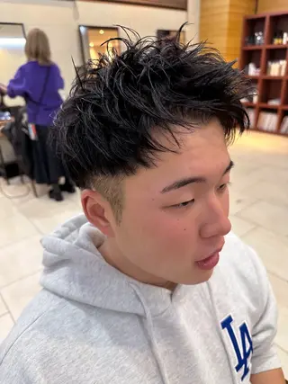 パーマ メンズ メンズカット/ フェザーパーマ/げんのヘアスタイル