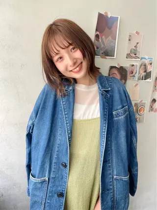 ミディアム カラー 縮毛矯正/髪質改善 riwaのヘアスタイル