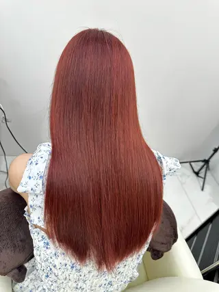 カラー 韓国風レイヤーカラー ライムのヘアスタイル