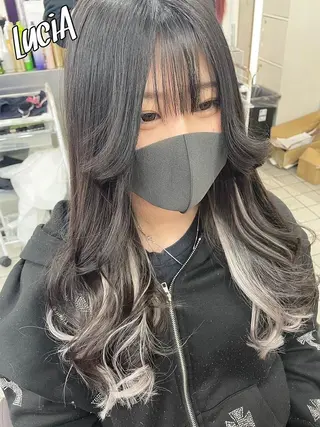 カラー ヘアアレンジ ロング MISAKIエクステ ブリーチ\5900のヘアスタイル