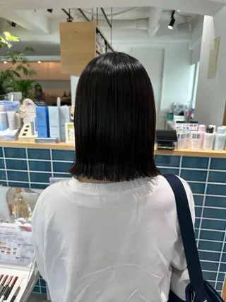 ミディアム 切りっぱなし/髪質 改善矯正/さやか🫧のヘアスタイル