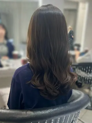 セミロング コテ巻き風パーマ💛 池袋のヘアスタイル