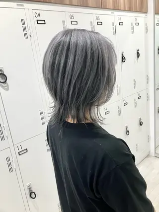 ミディアム カラー 雅/ダブルカラー/ 白髪ぼかしハイライトのヘアスタイル