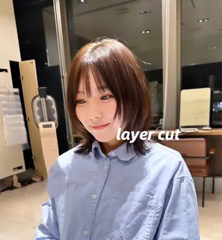 ミディアム ニュアンスパーマ/ フェザーパーマ/平木のヘアスタイル