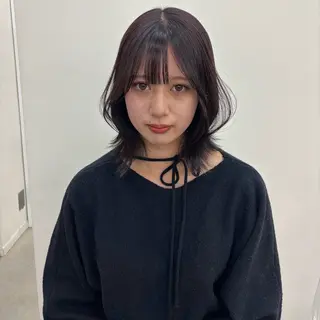 ミディアム カラー 前髪カット/韓国/ モモカ🎀のヘアスタイル