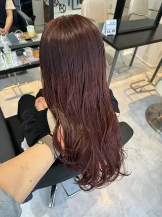 セミロング カラー 髪質改善ストレート オルメントのヘアスタイル
