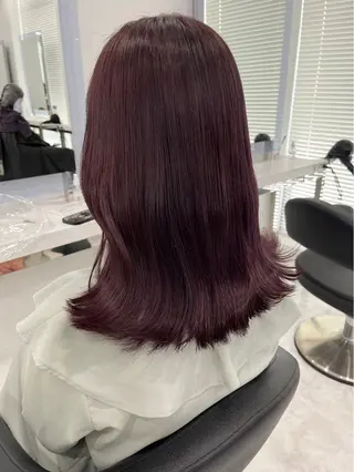 セミロング カラー ヘアアレンジ 🎀RIN🎀 縮毛矯正🩶暗髪のヘアスタイル