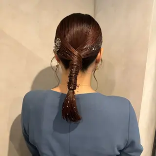 ミディアム ヘアアレンジ Yuki☺︎パーマ レイヤーカットのヘアスタイル